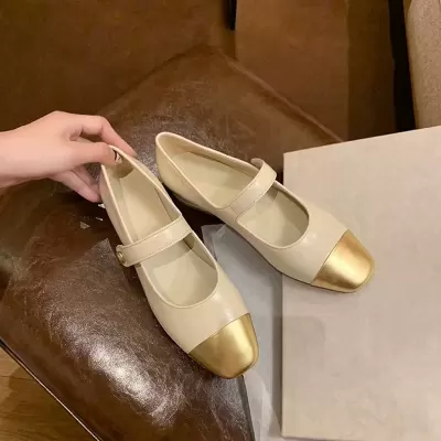 Strap Round Toe Color Block French Mary Jane Flat Shoes Women Shallow Mouth Flat Shoes Summer Mary Jane · YANYAN China shoe factory