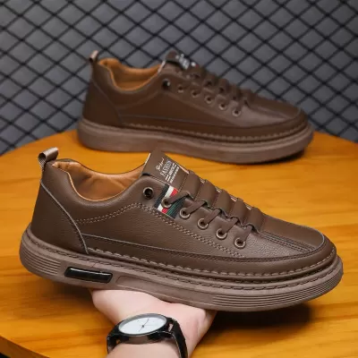 Men's Shoes 2025 New Fashion, Casual Leather Soft Sole Business Board Shoes · YANYAN China shoe factory