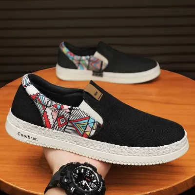 Summer Canvas Men's Casual Board Shoes, Ethnic Style Slip-On Lazy Beijing Cloth Shoes, Trendy · YANYAN China shoe factory