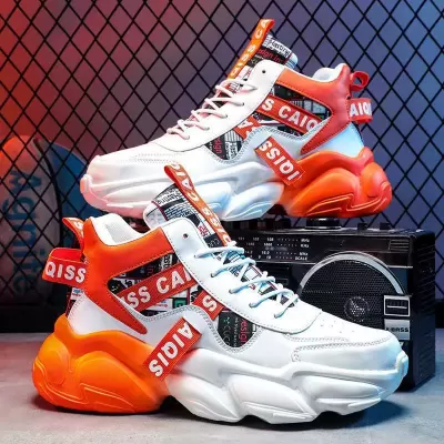 Men's Winter Basketball Running Shoes, High-Top Chunky Sneakers for Teens, Casual Sports · YANYAN China shoe factory