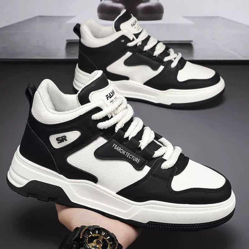 Men's 2026 Spring High-Top Leather Board Shoes, Air Force Style Student Casual Sneakers
