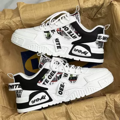Men's 2026 Winter White Chunky Board Shoes, Breathable Casual Sneakers, Trendy Design · YANYAN China shoe factory