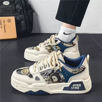 Men's Winter Breathable Canvas Board Shoes, Chunky Height-Increasing Casual Sneakers for Teens · YANYAN China shoe factory