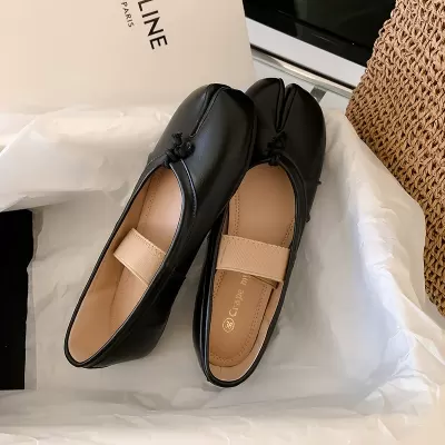 Women's Split Toe Ballet Flats with Slip-On Design, Soft Leather, Flat Sole · YANYAN China shoe factory