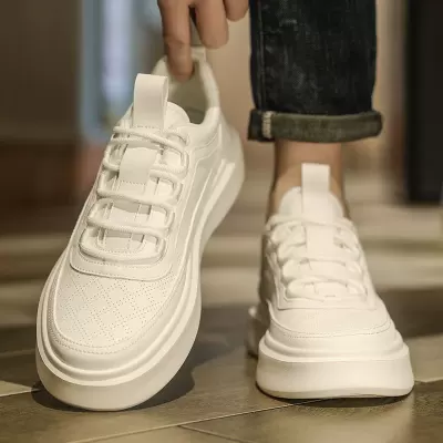 Men's 2026 Winter White Board Shoes, Slip-Resistant Chunky Casual Sneakers, Breathable · YANYAN China shoe factory