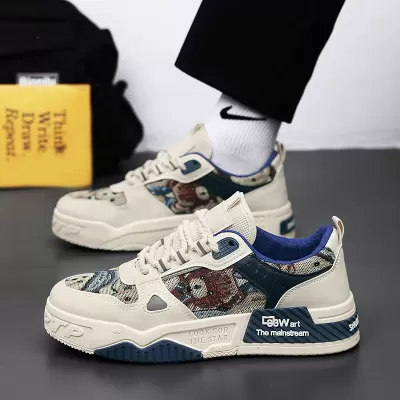Men's Winter Breathable Canvas Board Shoes, Chunky Height-Increasing Casual Sneakers for Teens · YANYAN China shoe factory
