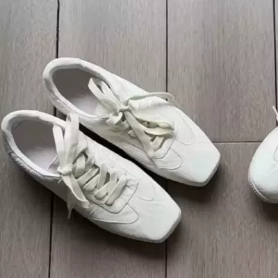 Agnes White German Trainer Genuine Leather Four Seasons White Shoes Sheepskin Super Soft Flat Women Casual Ballet Flats