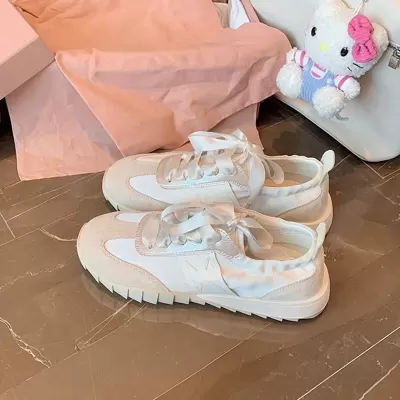 Women's Ballet Sneakers with Spliced Ribbon, Soft Sole, Sporty Casual, Summer · YANYAN China shoe factory