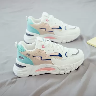 2024 Summer Women's Breathable Mesh Sneakers, Korean Style Thick Sole Casual Dad Shoes · YANYAN China shoe factory