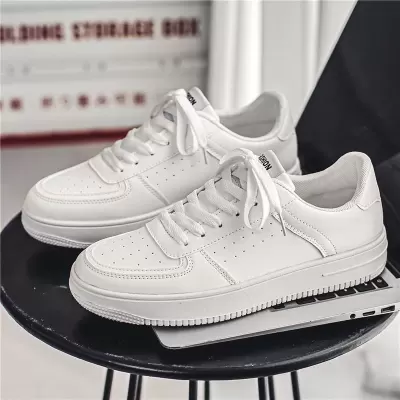 Men's 2026 Spring White Casual Board Shoes, Breathable Student Sneakers, Pure White Style · YANYAN China shoe factory