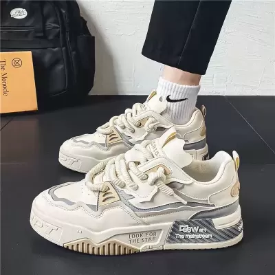 Trendy Men's 2026 Winter Chunky Flat Shoes, Slip-Resistant Casual Sneakers for Teens · YANYAN China shoe factory