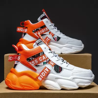 Winter Men's High Top Thick Sole Basketball Running Shoes for Teen Students · YANYAN China shoe factory