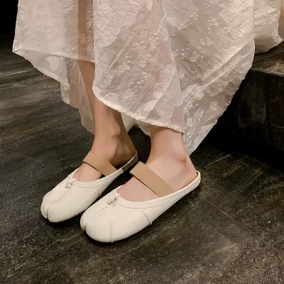 Women's Split Toe Ballet Flats with Slip-On Design, Soft Leather, Flat Sole · YANYAN China shoe factory