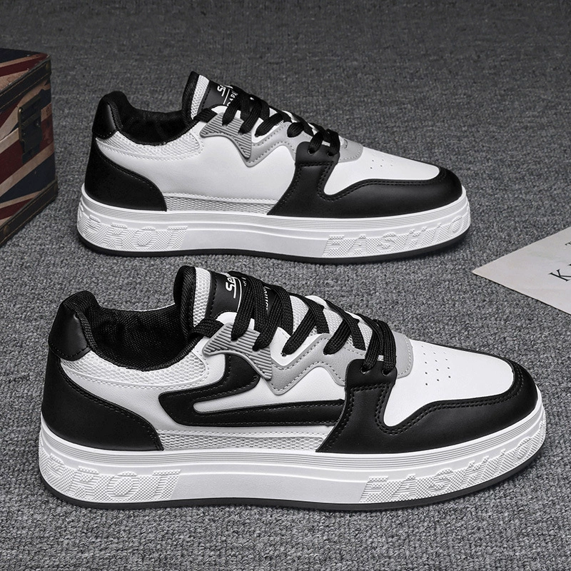 Men's Winter Breathable Mesh Casual White Board Shoes Leather Sneakers