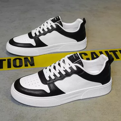 Winter Breathable Leather White Board Shoes Casual Trendy Low Top Sneakers · YANYAN China shoe factory