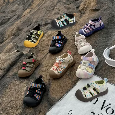 XSHX Mountain Function Kids Outdoor Breathable Sport Shoes for Toddlers Summer Toe Protection