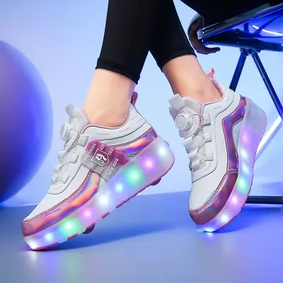 New Heelys Dual-Wheel LED Light-Up Shoes Walkable Slide Kids Sports Shoes Custom · YANYAN China shoe factory