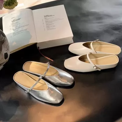 Women's Round Toe Mule Slippers with Ankle Strap, Hidden Wedge, Summer · YANYAN China shoe factory