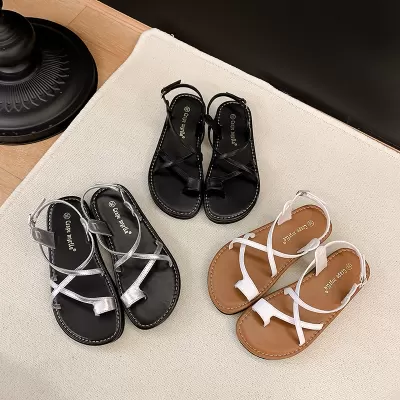 Women's Roman Sandals with Cross Straps, Thick Sole, Bohemian Style, Summer