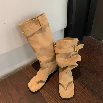 New Summer Trendy Open Toe Stacked Mid Calf Boots for Women · YANYAN China shoe factory