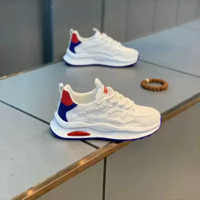 Men's Shoes 2026 New Summer Breathable, White Mesh Thick Sole Dad Shoes Height Increase