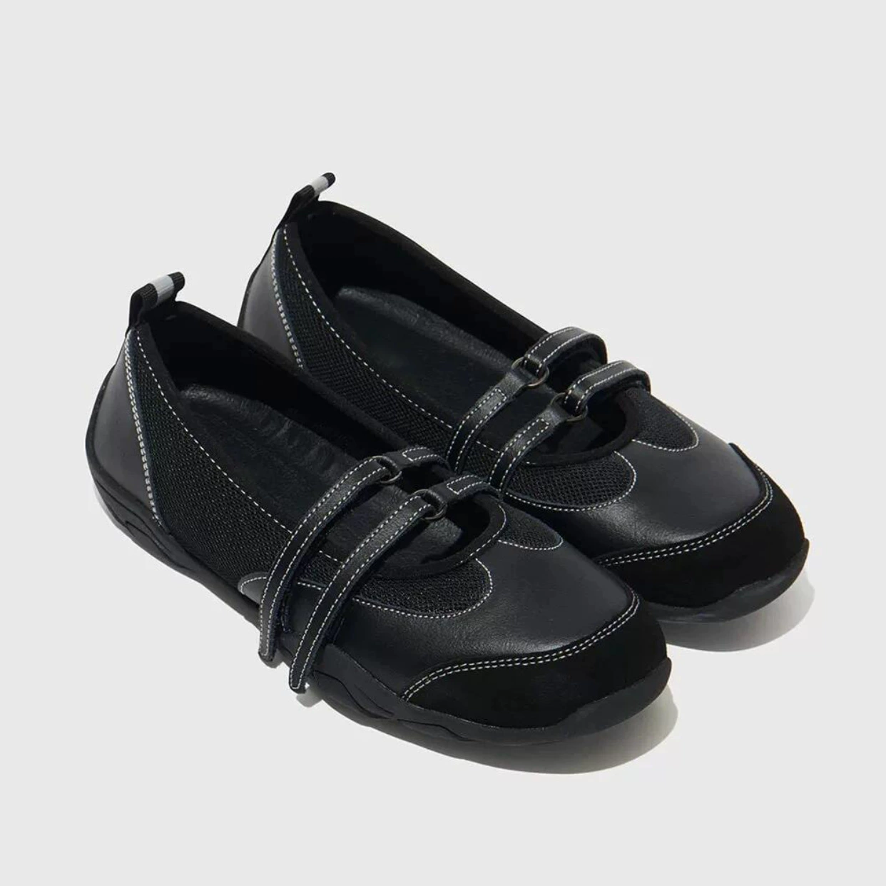 Korean Designer Mary Jane Shoes Women 2025 New Casual Thick Sole Flats Sport Ballet Pumps