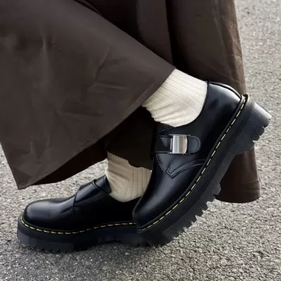 New Jinbaoluo Aukley Buckle Mary Jane Leather Shoes Cute Round Toe Thick Sole Casual Versatile Pumps · YANYAN China shoe factory