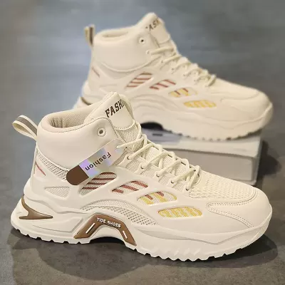 Winter 2026 New High Top Breathable Mesh Heightening Dad Shoes for Teens · YANYAN China shoe factory