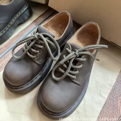 Thick Sole Leather Shoes Women 2025 New British Style Versatile Retro Brown Chunky Sole College Lace-Up Loafers