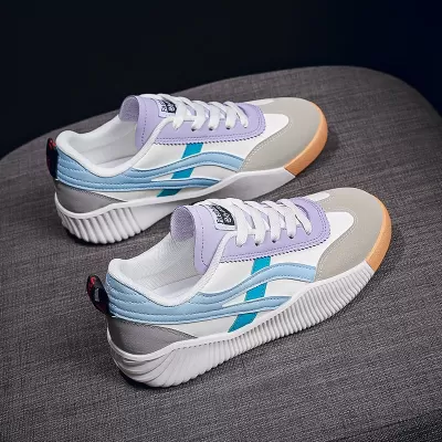 2024 Summer Korean Style Flat White Sneakers for Women, Breathable Casual Student Board Shoes
