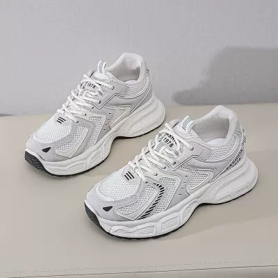 2024 Spring Fall Women's Dad Sneakers, Korean Style Thick Sole Height Increasing Casual Breathable Shoes · YANYAN China shoe factory