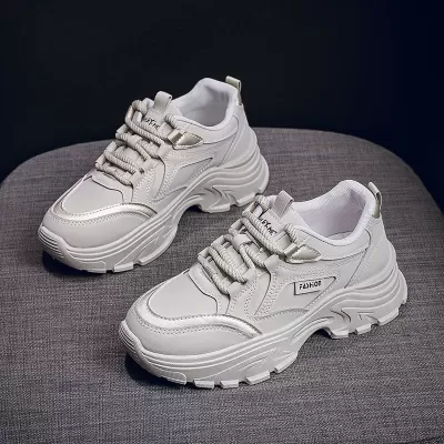 2024 Fall Women's Dad Sneakers, Korean Style Thick Sole Casual Sports Shoes Model 8821 · YANYAN China shoe factory