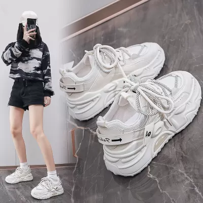 2024 Fall Korean Style Dad Sneakers for Women, Running Casual Thick Sole Height Increasing FB6601 · YANYAN China shoe factory