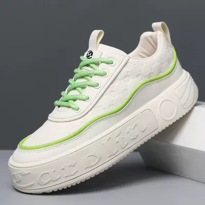 Men's Shoes 2024 New Autumn Breathable, Thick Sole Board Shoes Casual Work White Shoes