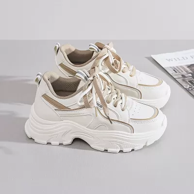 2025 Spring Korean Style Dad Sneakers for Women, Student Running Casual Thick Sole Height Increasing Q8825 · YANYAN China shoe factory