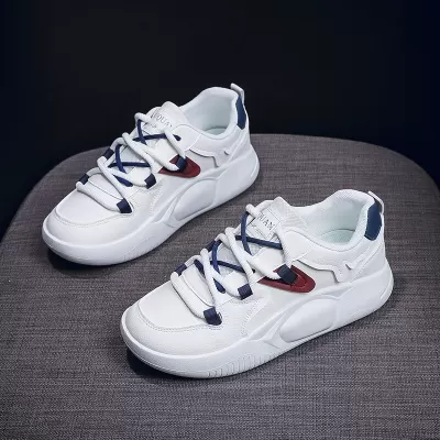 K8636 New Women's Color Block 2024 Fall Height Increasing Cross Tie Casual Board Shoes · YANYAN China shoe factory