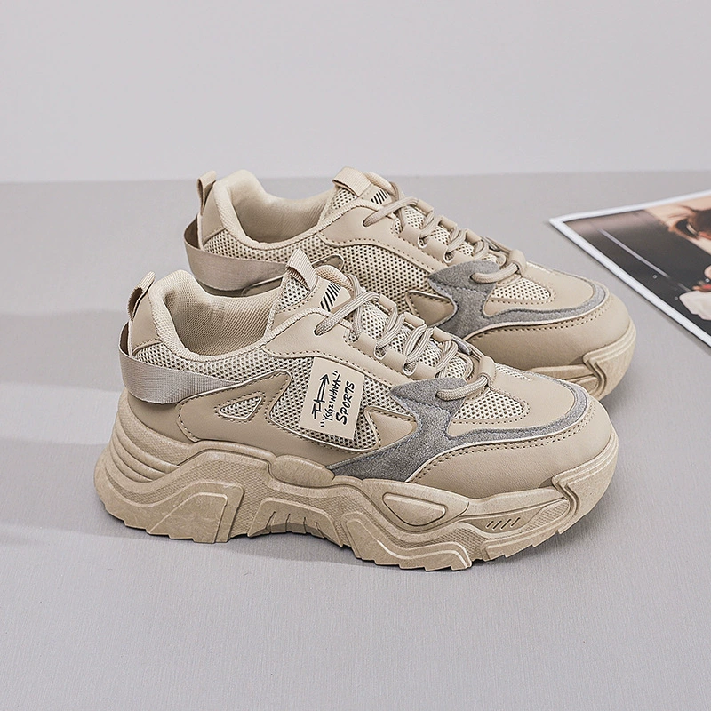 Korean Style Chunky Sneakers for Women 2025 Spring Student Casual Walking Shoes K819