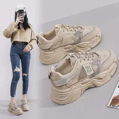 Korean Style Chunky Sneakers for Women 2025 Spring Student Casual Walking Shoes K819 · YANYAN China shoe factory