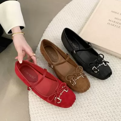 New French Style Bow Mary Jane Shoes for Women