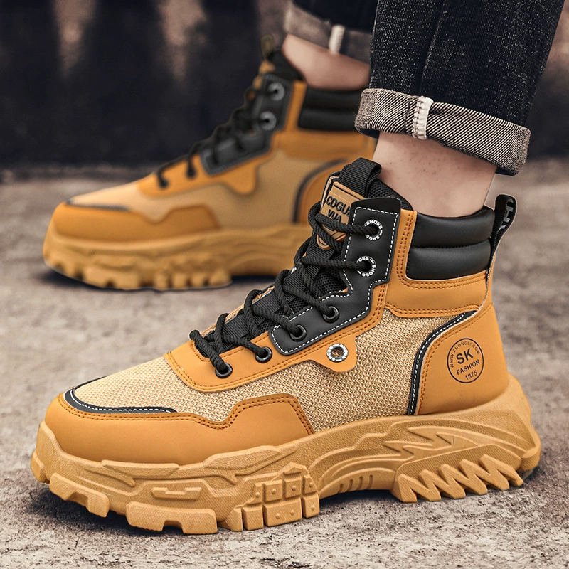 Men's Shoes Spring 2026 Martin Boots Fashion Versatile Work Shoes Non Slip Wear Resistant Thick Sole