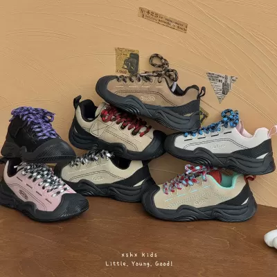 XSHX Wilderness Mountain Kids Outdoor Function Shoes Rubber Sole Toe Support Velcro Cow Suede · YANYAN China shoe factory