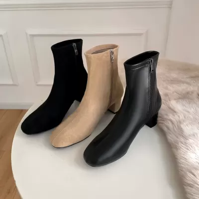 New SW Round Toe Block Heel Elastic Sock Boots for Women · YANYAN China shoe factory