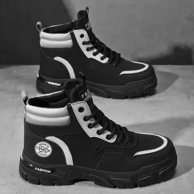 Men's High Top Shoes 2025 Autumn Work Style Outdoor Hiking Spring Safety Work Martin Boots Student Shoes