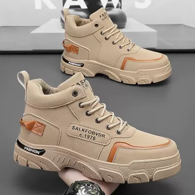 Men's Shoes 2025 Autumn Safety Work Waterproof Non Slip Wear Resistant Sports Casual Work Martin Fashion Shoes