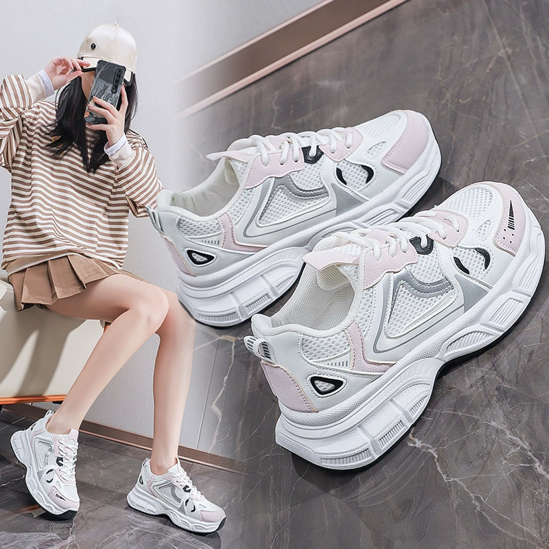 Chunky Sneakers for Women 2024 Fall New Mesh Breathable Thick Sole Running Shoes