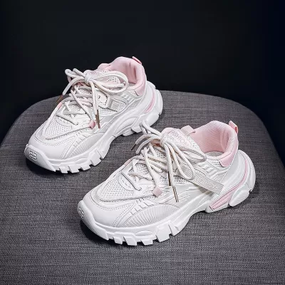 Thick Sole Chunky Sneakers for Women 2024 Fall Mesh Breathable Casual Running Shoes · YANYAN China shoe factory