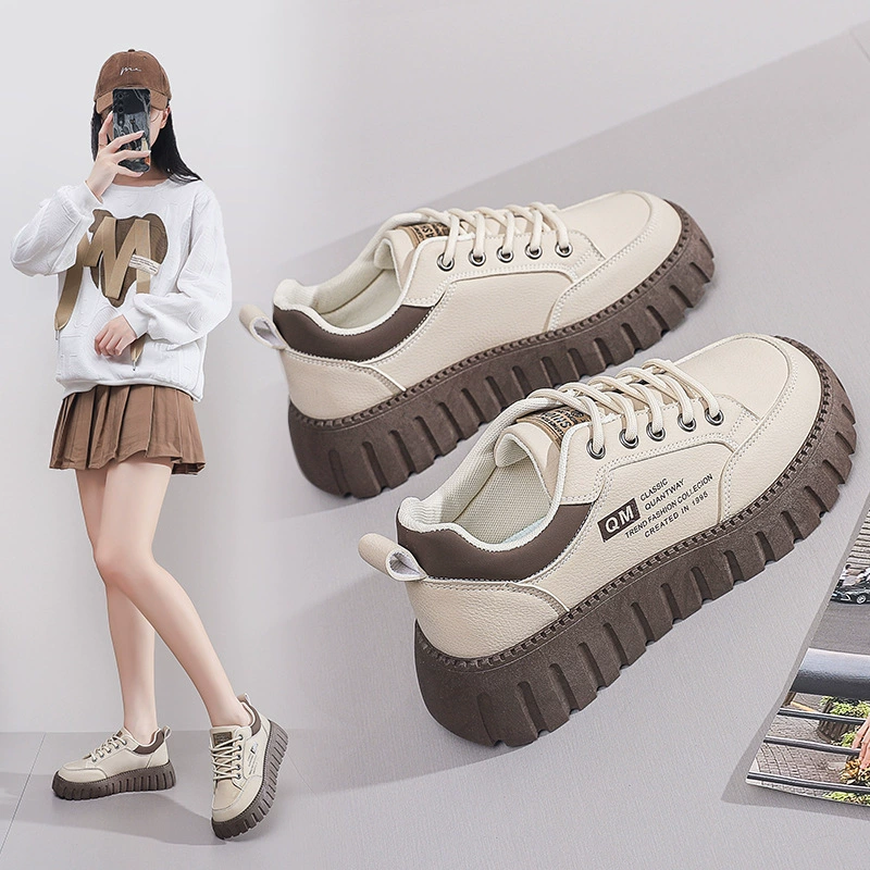 XQ229 New 2024 Spring Autumn Platform Sneakers for Women Thick Sole Casual Shoes