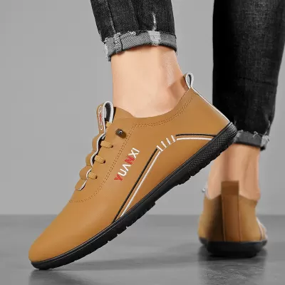 Men's Casual Leather Shoes 2026 Autumn, Wear-Resistant Slip-On Genuine Leather Shoes