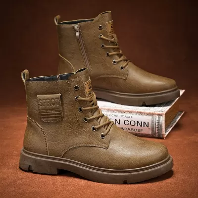 Autumn Winter Vintage Height Increase Martin Boots 2026, High Top Work Boots Men's Winter