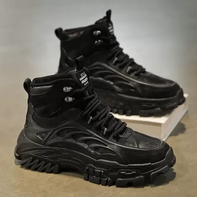 Men's Shoes Autumn 2025 Martin Boots Fashion Versatile Work Shoes Non Slip Wear Resistant Thick Sole High Top Boots